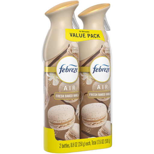 Product image of Febreze Air Effects Odor-Eliminating Air Freshener Fresh Baked Vanilla, 8.8 oz. Aerosol Can, Pack of 2