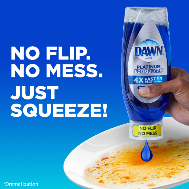 Product image of Dawn EZ-Squeeze Platinum Dishwashing Liquid Dish Soap, Refreshing Rain Scent, 18 fl oz