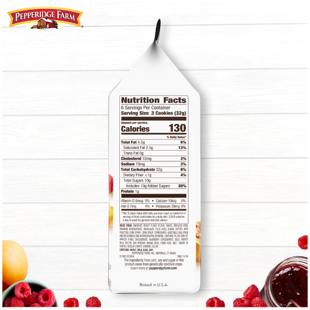 Product image of Pepperidge Farm Verona Apricot Raspberry Thumbprint Cookies, 6.75 Oz Bag