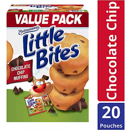 Product image of Entenmann's Little Bites Chocolate Chip Muffins (1.65oz / 20pk)
