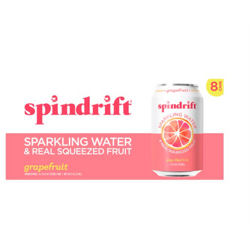 Product image of Spindrift Unsweetened Grapefruit Sparkling Water, 12 Fl Oz, 8 Pack Cans