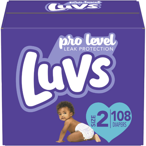 Product image of Luvs Pro Level Overnight Soft Wetness Indicator Diapers - Size 2, 104 Count