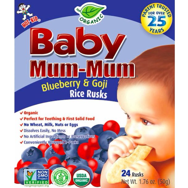 Product image of Baby Mum-Mum Rice Rusks, Organic Blueberry & Goji (24 Pack)