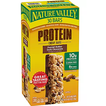 Product image of Nature Valley Peanut Butter Dark Chocolate Protein Chewy Bars (30 ct.)