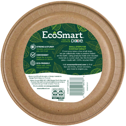Product image of EcoSmart 100% Recycled Fiber Disposable Paper Plates, 8.5 in, 25 count