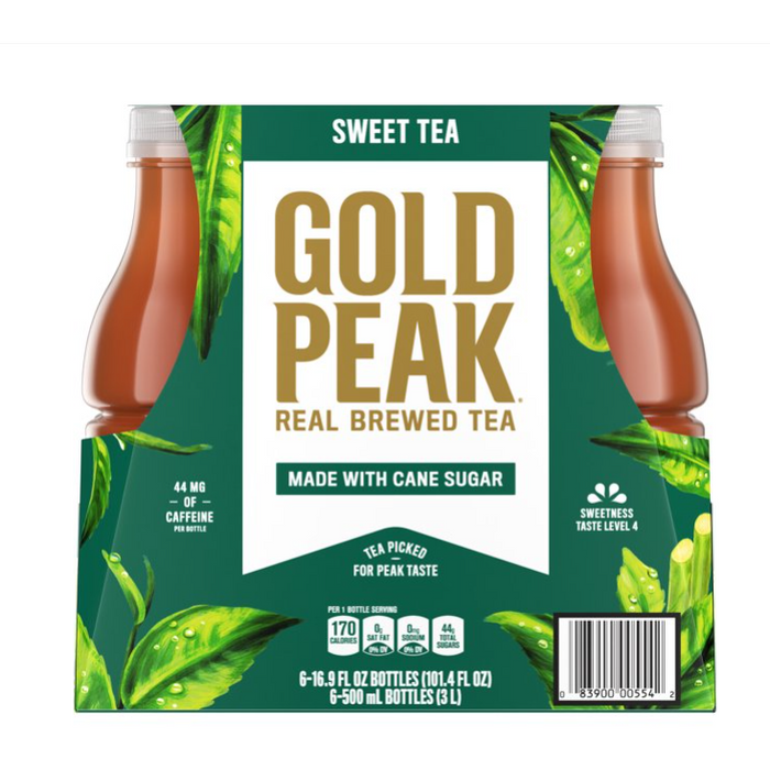 Product image of Gold Peak Sweetened Black Iced Tea Drink, 16.9 fl oz, 6 Pack