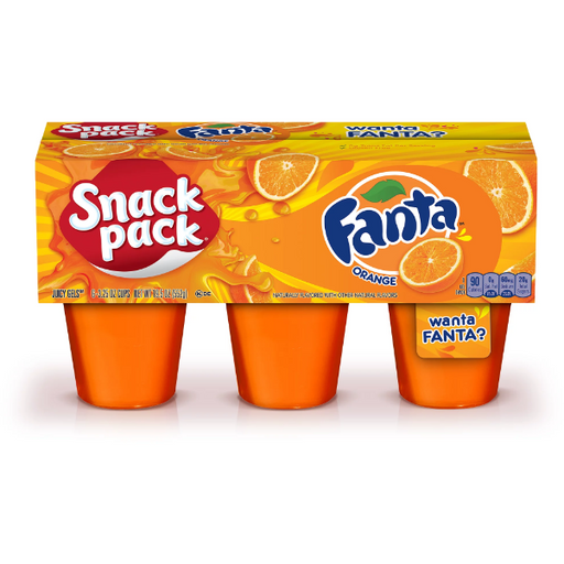 Product image of Snack Pack Fanta Orange Flavored Juicy Gels, 6 Count Snack Cups