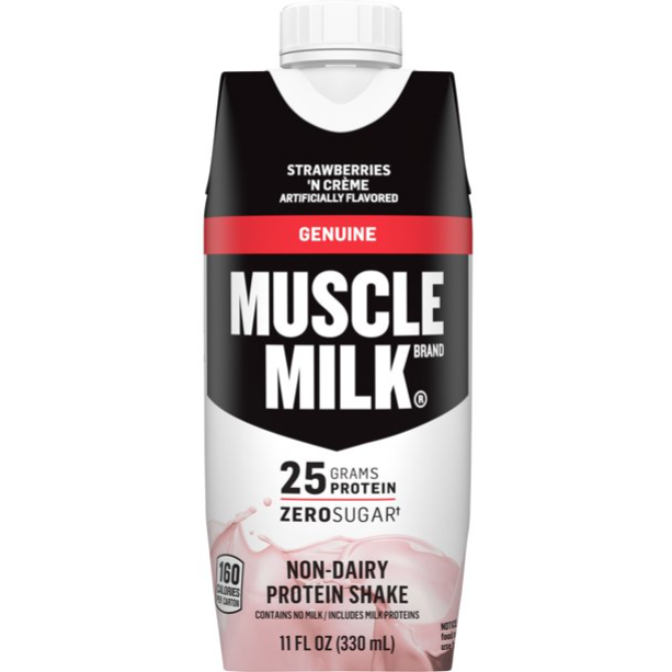 Product image of Muscle Milk Genuine Strawberries 'N Creme Ready to Drink Protein Shake, 25g Protein, 11 oz, 4 Pack