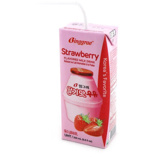 Product image of Binggrae Milk Drink, Strawberry Flavor 6.8oz